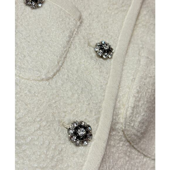 Cinq à Sept Women’s Junia Collarless Jacket Ivory Size 8 - Picture 4 of 13